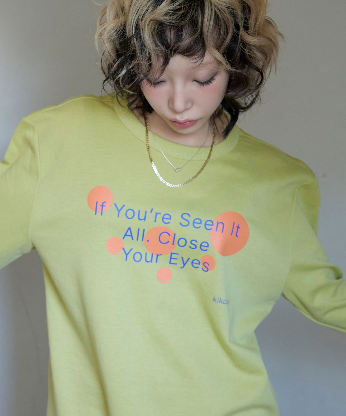 키코지(KIKOZY) Bubble Dot Long Sleeve_Lime