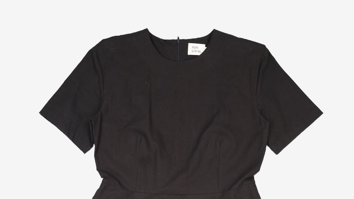 논로컬(NONLOCAL) Linen Flared Dress - Black L