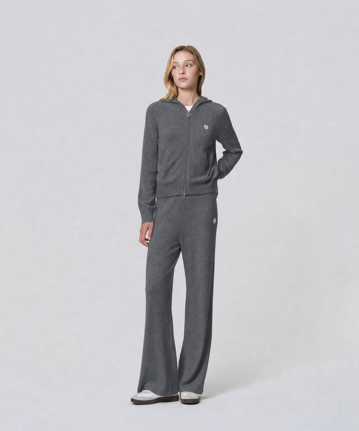 세르지오 타키니(SERGIO TACCHINI) W 울캐시 니트 후드 집업 (D.Charcoal Grey)