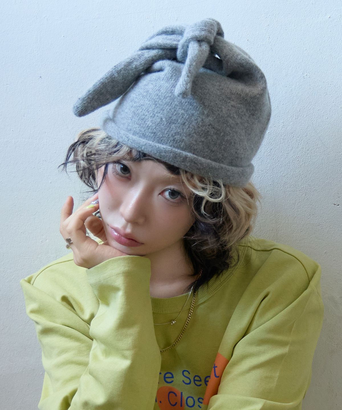 키코지(KIKOZY) Tie Loop Beanie_Grey