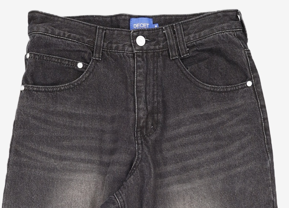 데케트(DECET) Mid Rise Wide Jeans DCPT027AshBlack 28