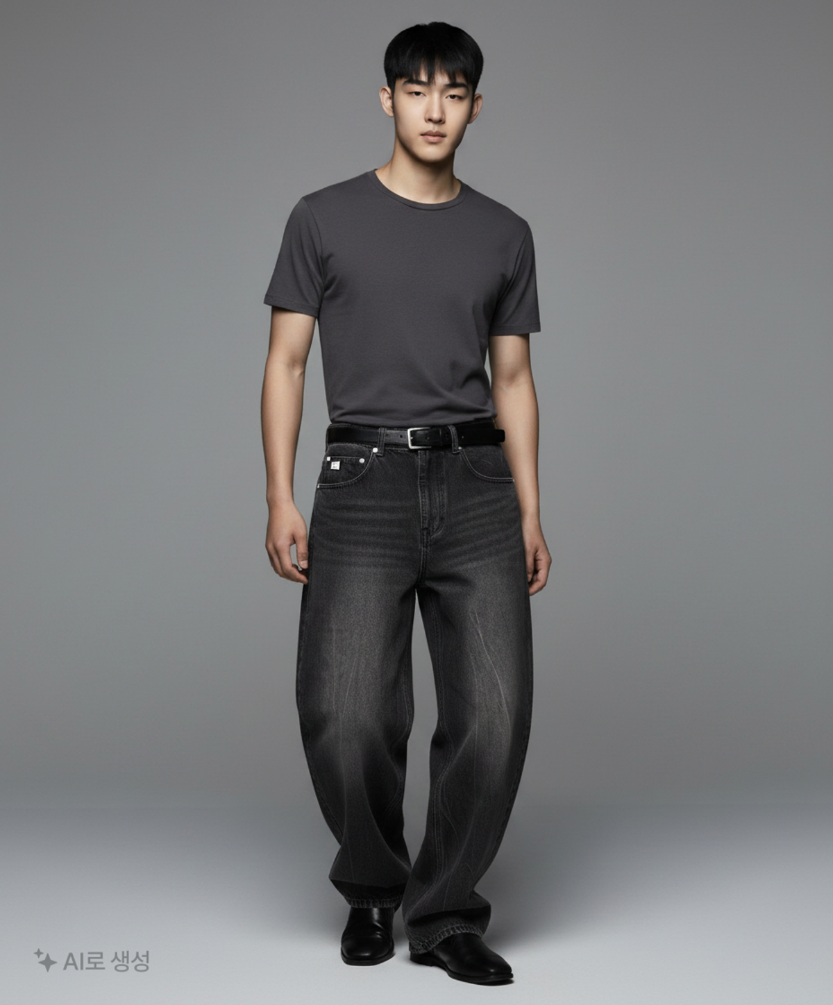 데케트(DECET) Mid Rise Wide Jeans DCPT027AshBlack 28