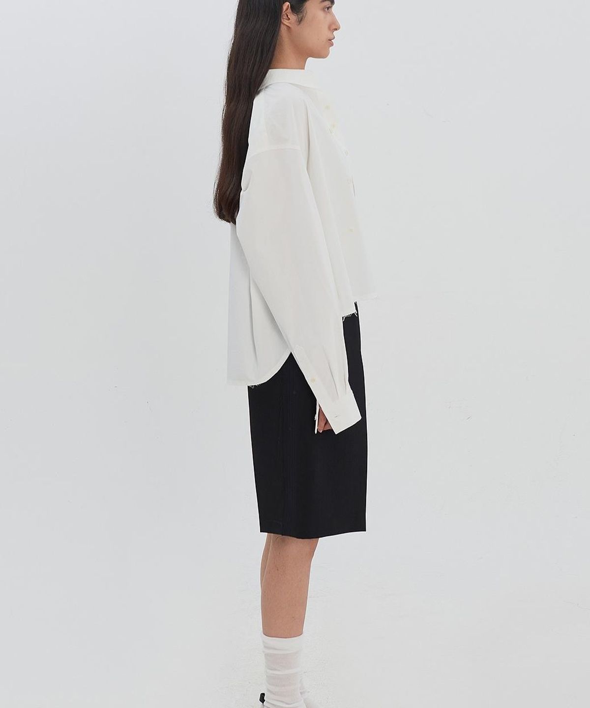래코드(RECODE) Two Way Cropped Shirt RJSAM26598WHX