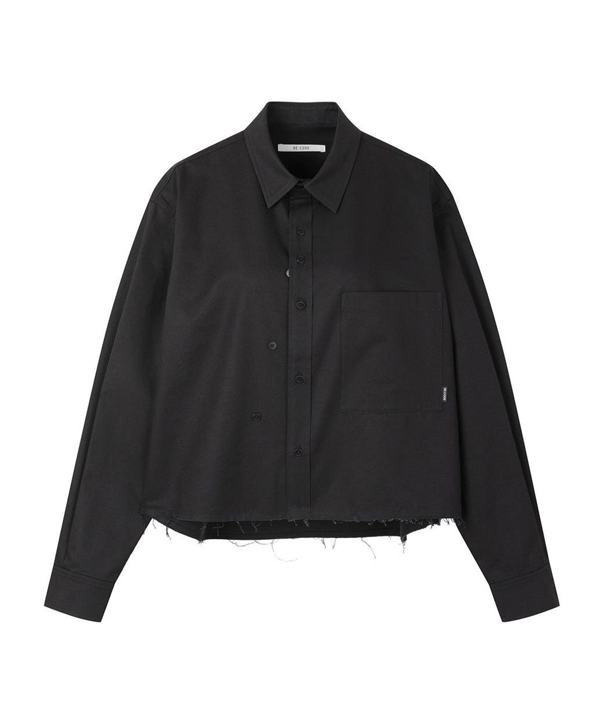 래코드(RECODE) Two Way Cropped Shirt RJSAM26598BKX