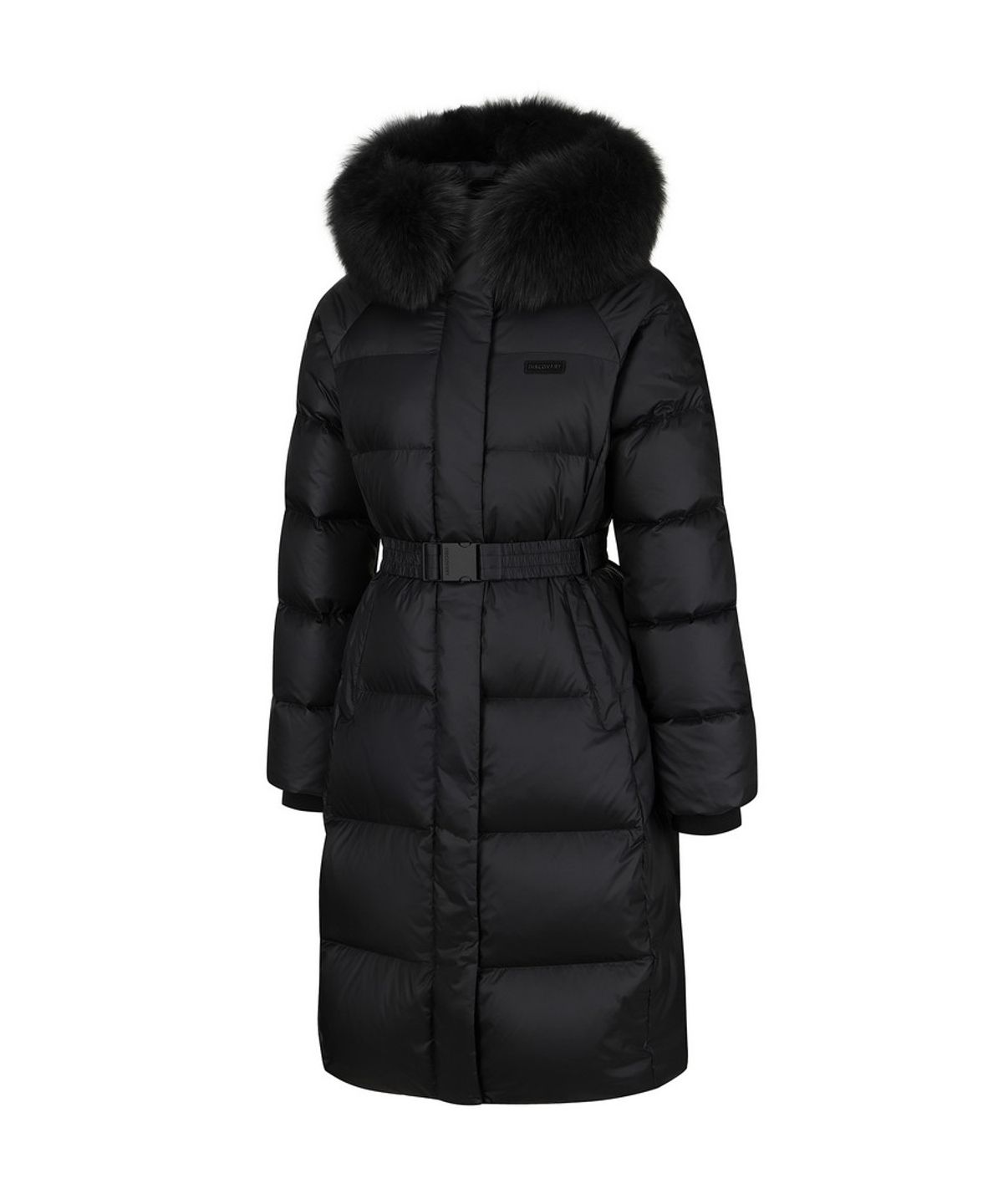 디스커버리 익스페디션(DISCOVERY EXPEDITION) 여성 켈리 글로시 구스다운 롱패딩 (BLACK)