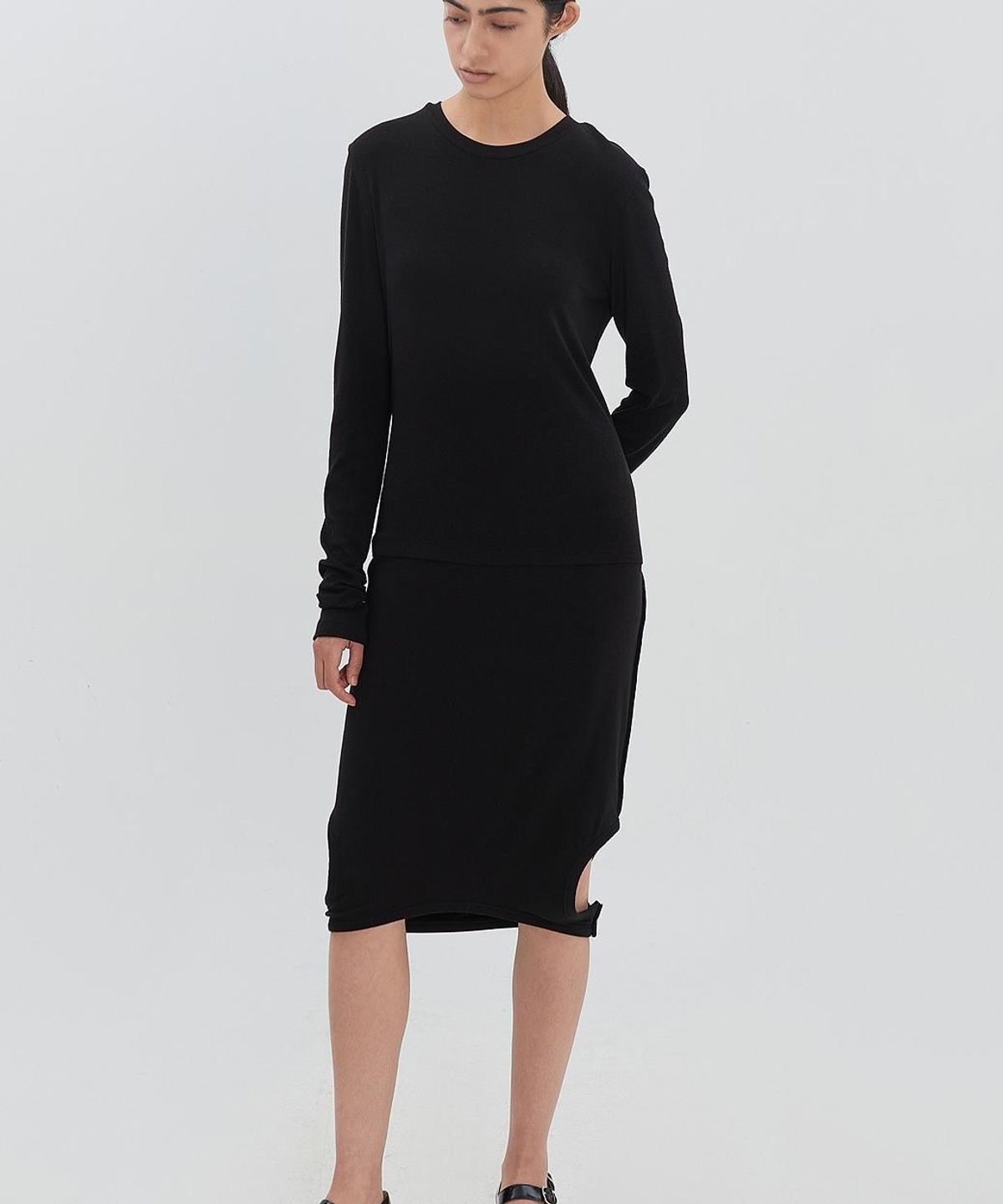 래코드(RECODE) Overlapped Layered Top RJTAM26597BKX