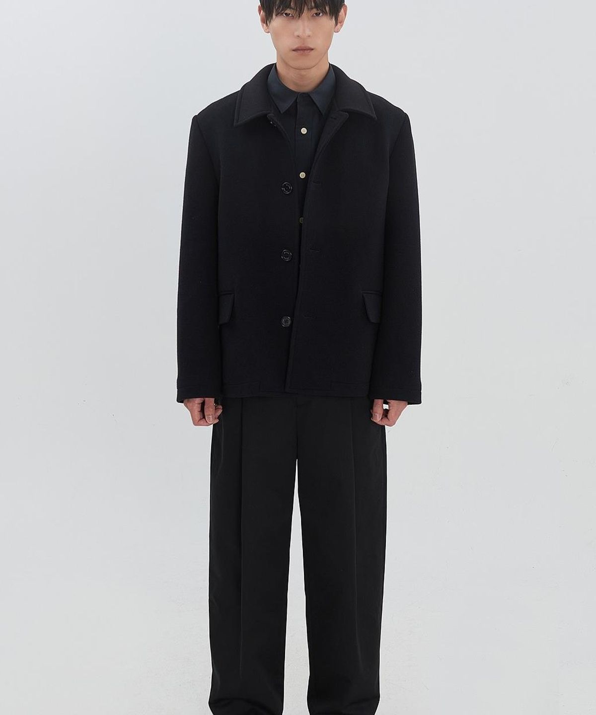 래코드(RECODE) Asymmetric Button Shirt RJSAM26689BKX