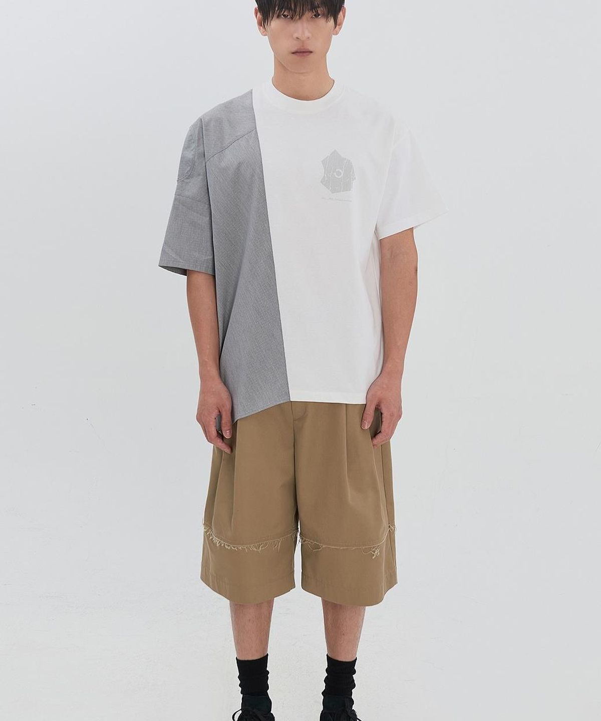 래코드(RECODE) Raw-Edged Bermuda Shorts RJPAM26695BEX
