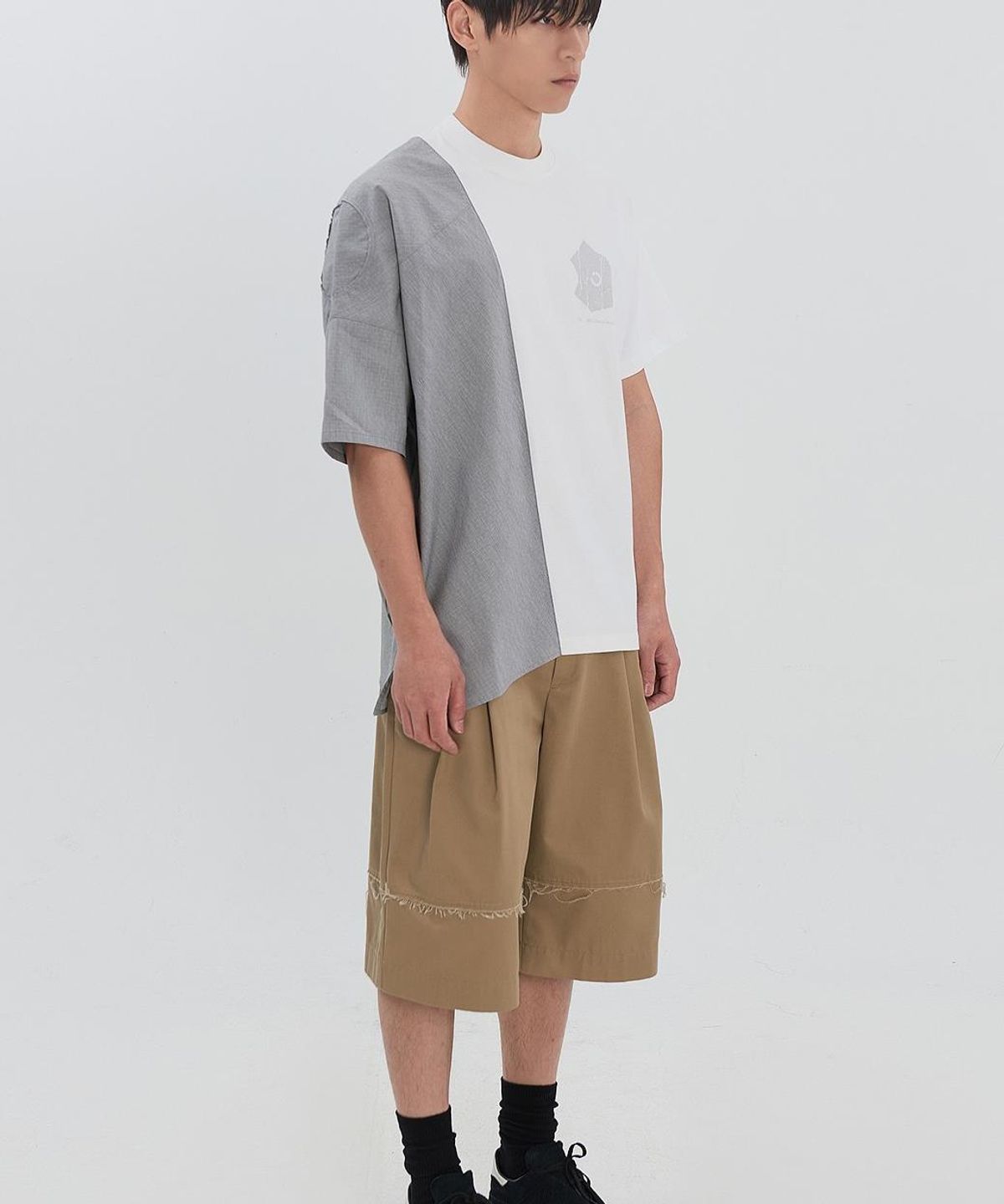 래코드(RECODE) Raw-Edged Bermuda Shorts RJPAM26695BEX