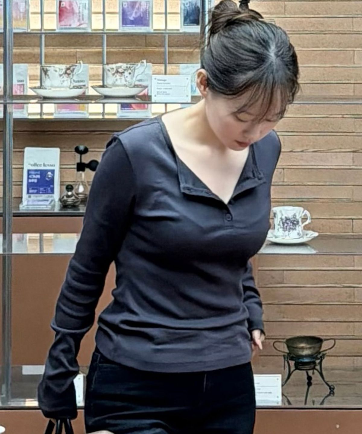 마인드브릿지 우먼(MIND BRIDGE WOMEN) [ON][W]골지 헨리넥 데일리 긴팔 티셔츠 - 4color