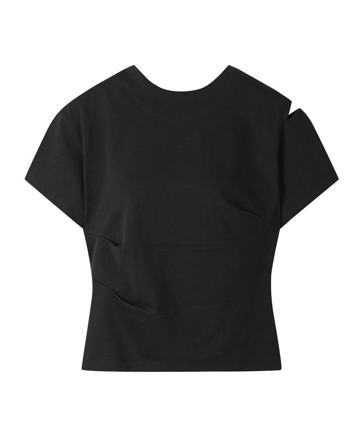 래코드(RECODE) Backward Shoulder Slit Shirring Top RJTAM26596BKX