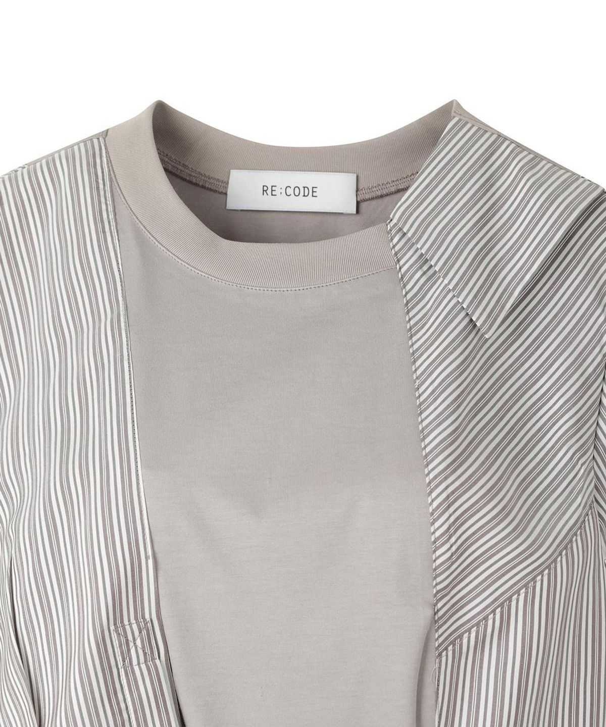 래코드(RECODE) Mixed Shirt Panel Top R0TAS26211GYX