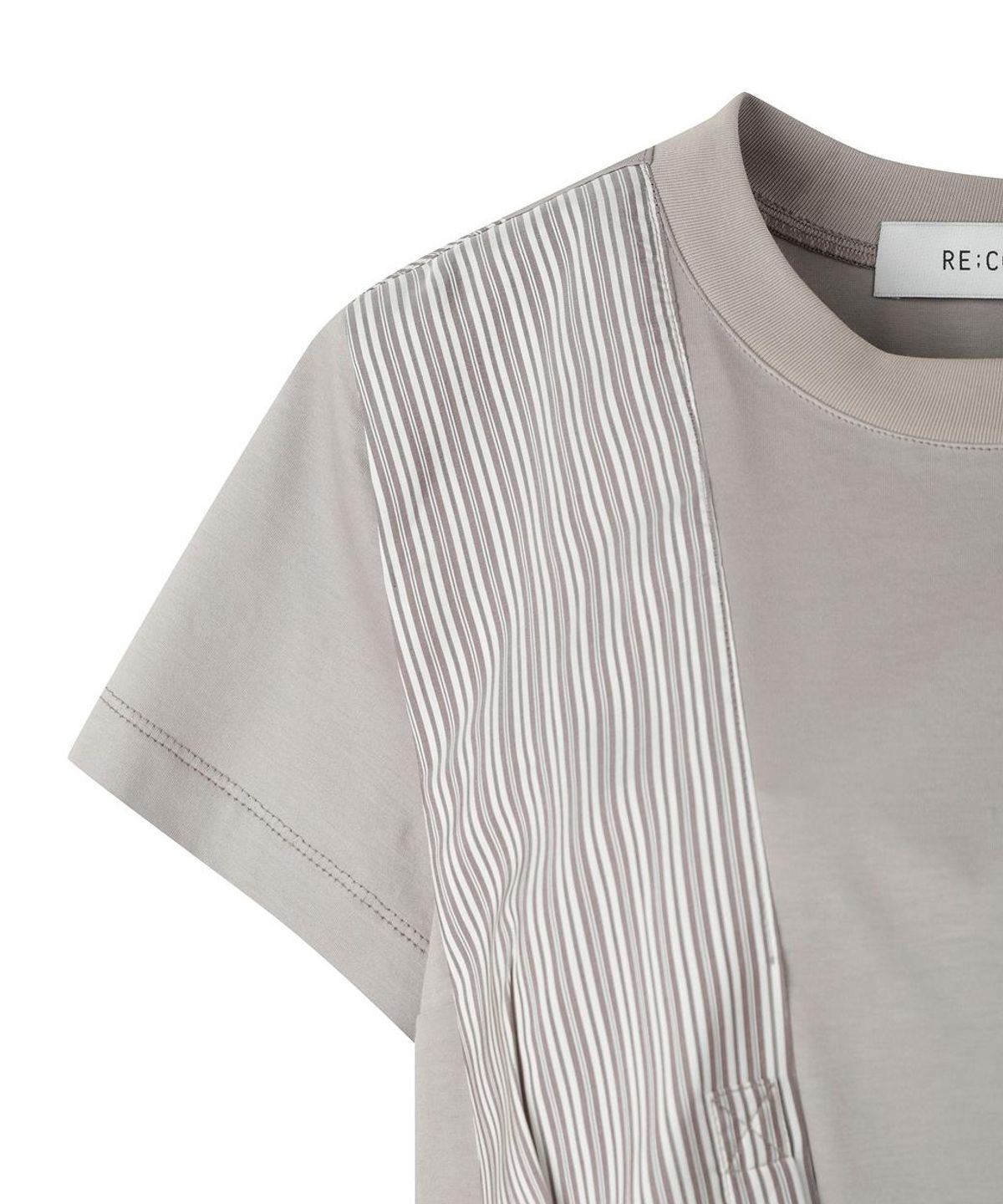 래코드(RECODE) Mixed Shirt Panel Top R0TAS26211GYX