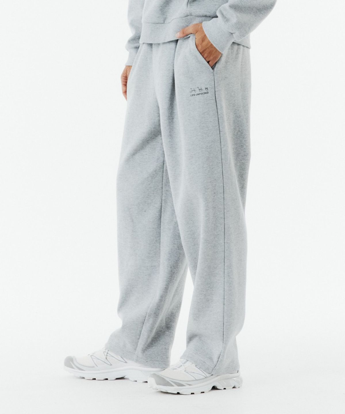브롬톤 런던(BROMPTON LONDON) LOGO STRAIGHT SWEAT TROUSERS - M/GREY (P263MPT163)