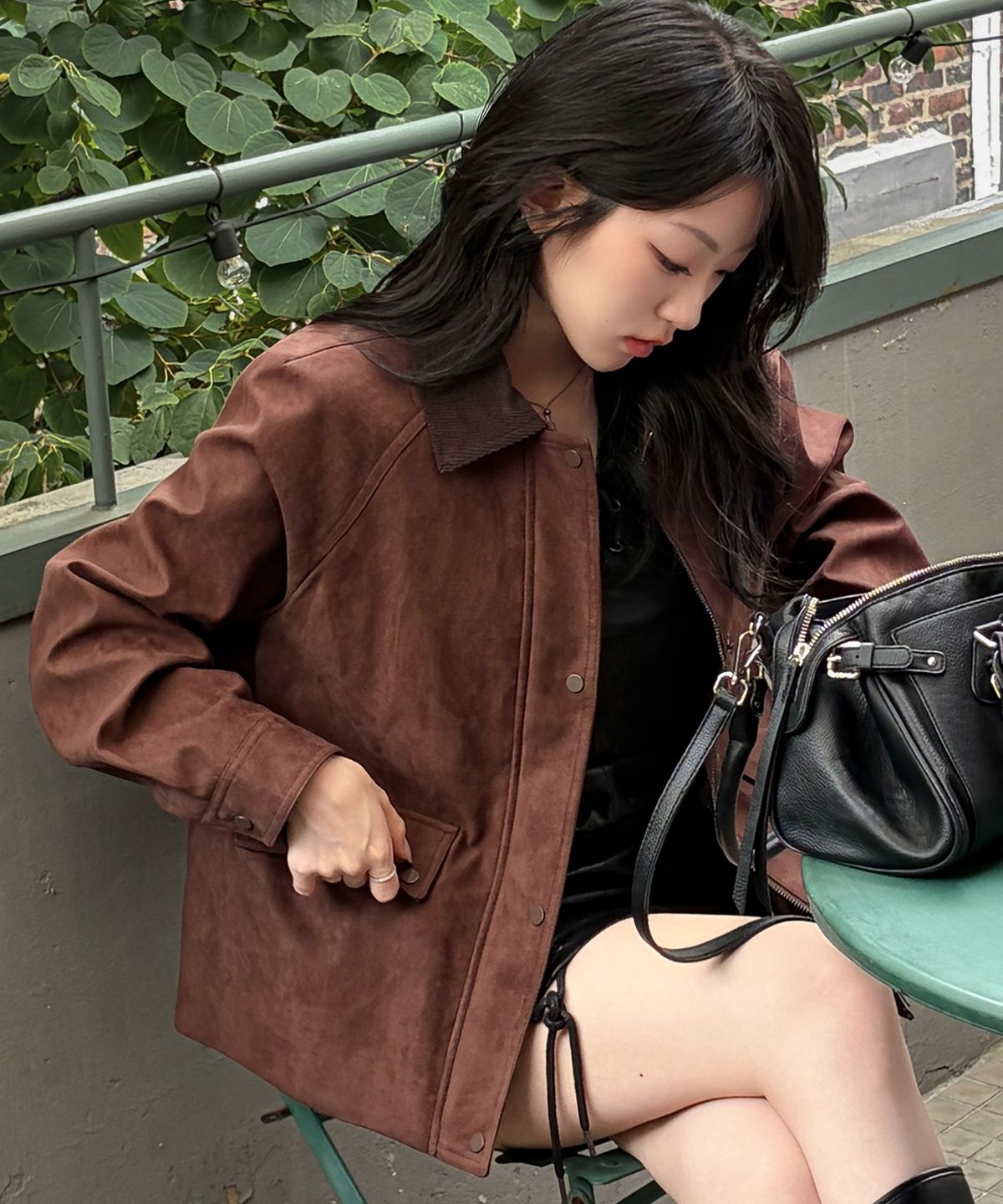 마인드브릿지 우먼(MIND BRIDGE WOMEN) [ON[W]]브라운 스웨이드 코듀로이 카라 자켓