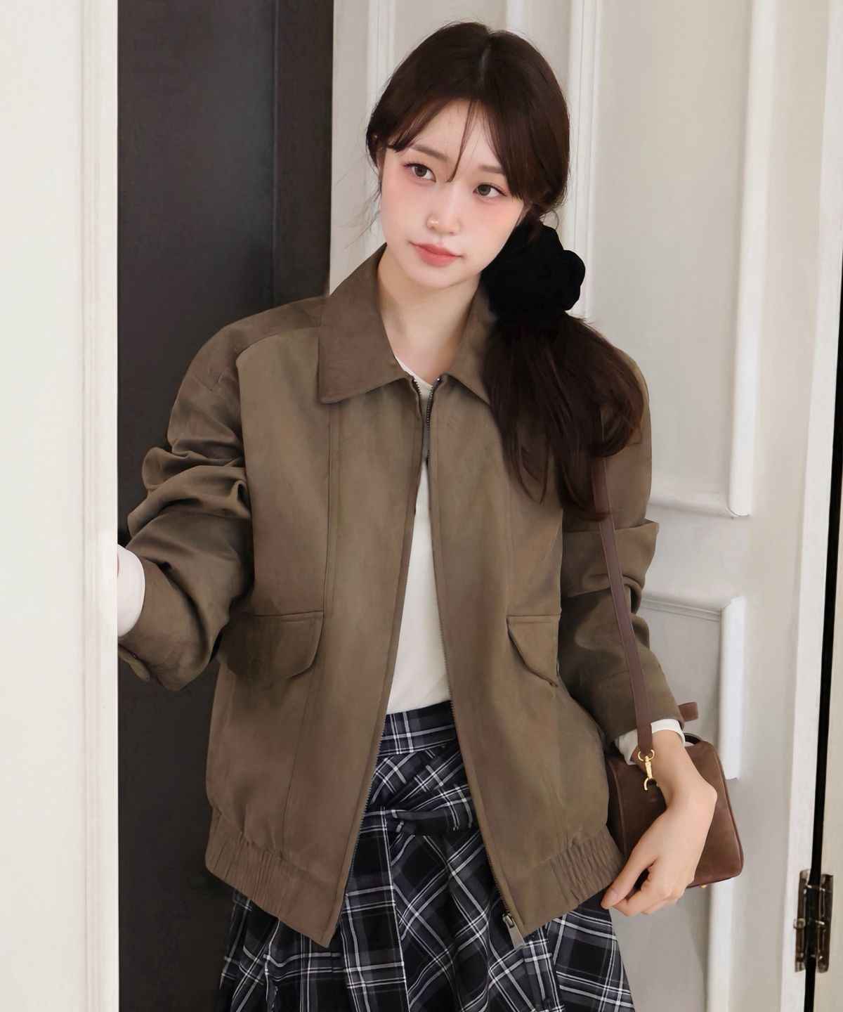 마인드브릿지 우먼(MIND BRIDGE WOMEN) [W]스웨이드 오버핏 블루종 - 2color