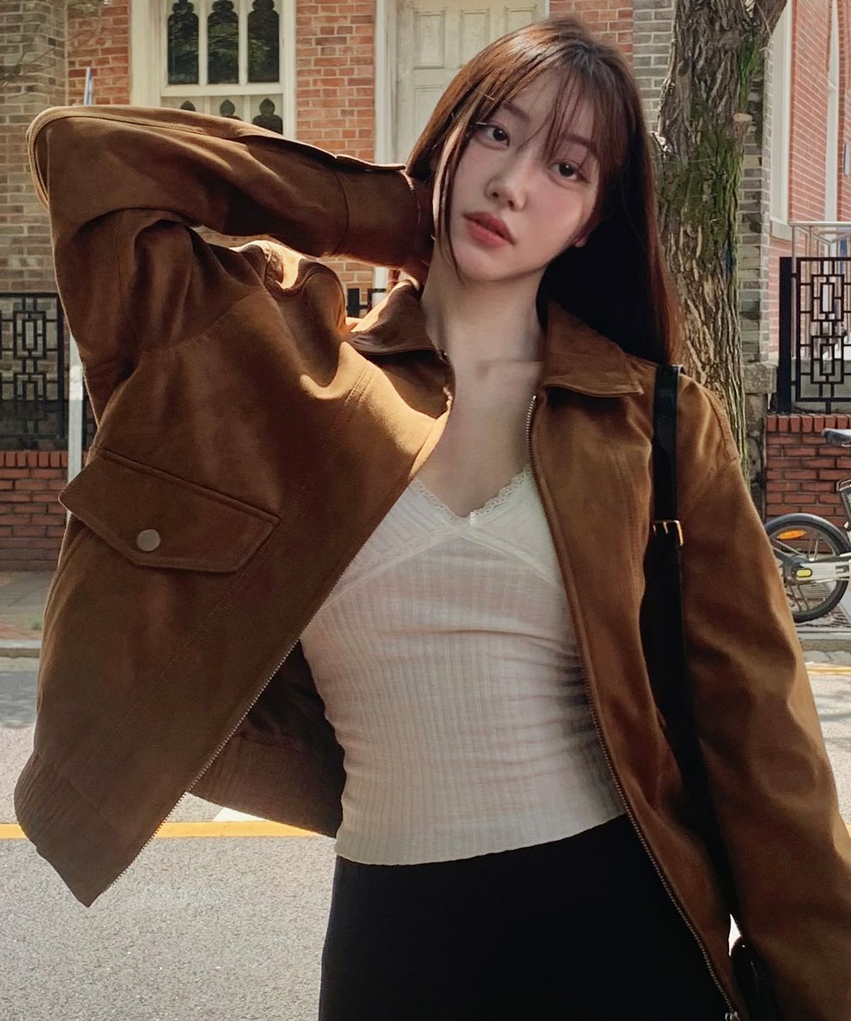 마인드브릿지 우먼(MIND BRIDGE WOMEN) [W]스웨이드 오버핏 블루종 - 2color