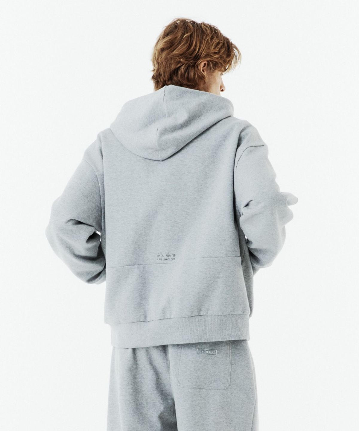 브롬톤 런던(BROMPTON LONDON) HOODED ZIP-UP - M/GREY (P263UFT163)