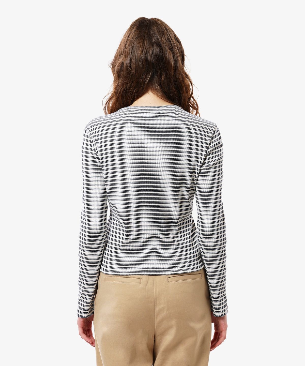 라코스테(LACOSTE) 여성 립 멀티 스트라이프 티셔츠 TF410E-56N 70V