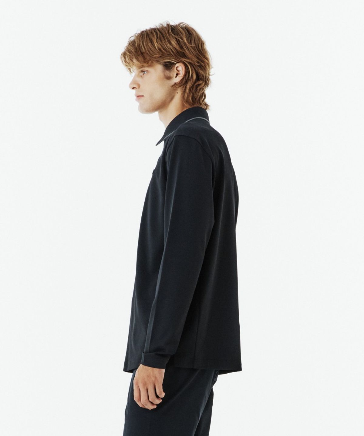 브롬톤 런던(BROMPTON LONDON) COLLAR T-SHIRT - BLACK (P263MPL120)