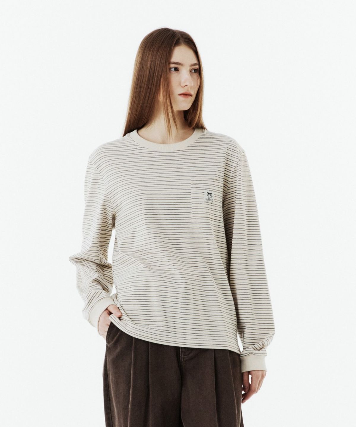 브롬톤 런던(BROMPTON LONDON) STRIPE T-SHIRT - IVORY (P263UTS101)