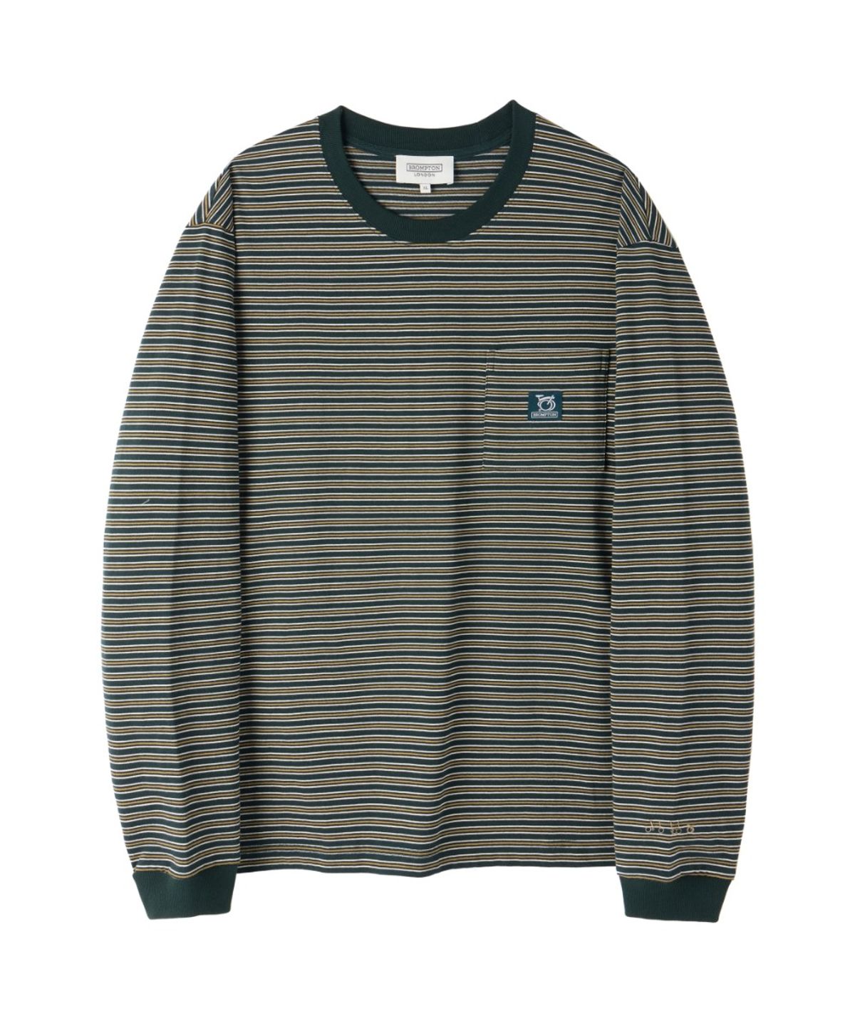 브롬톤 런던(BROMPTON LONDON) STRIPE T-SHIRT - D/GREEN (P263UTS101)