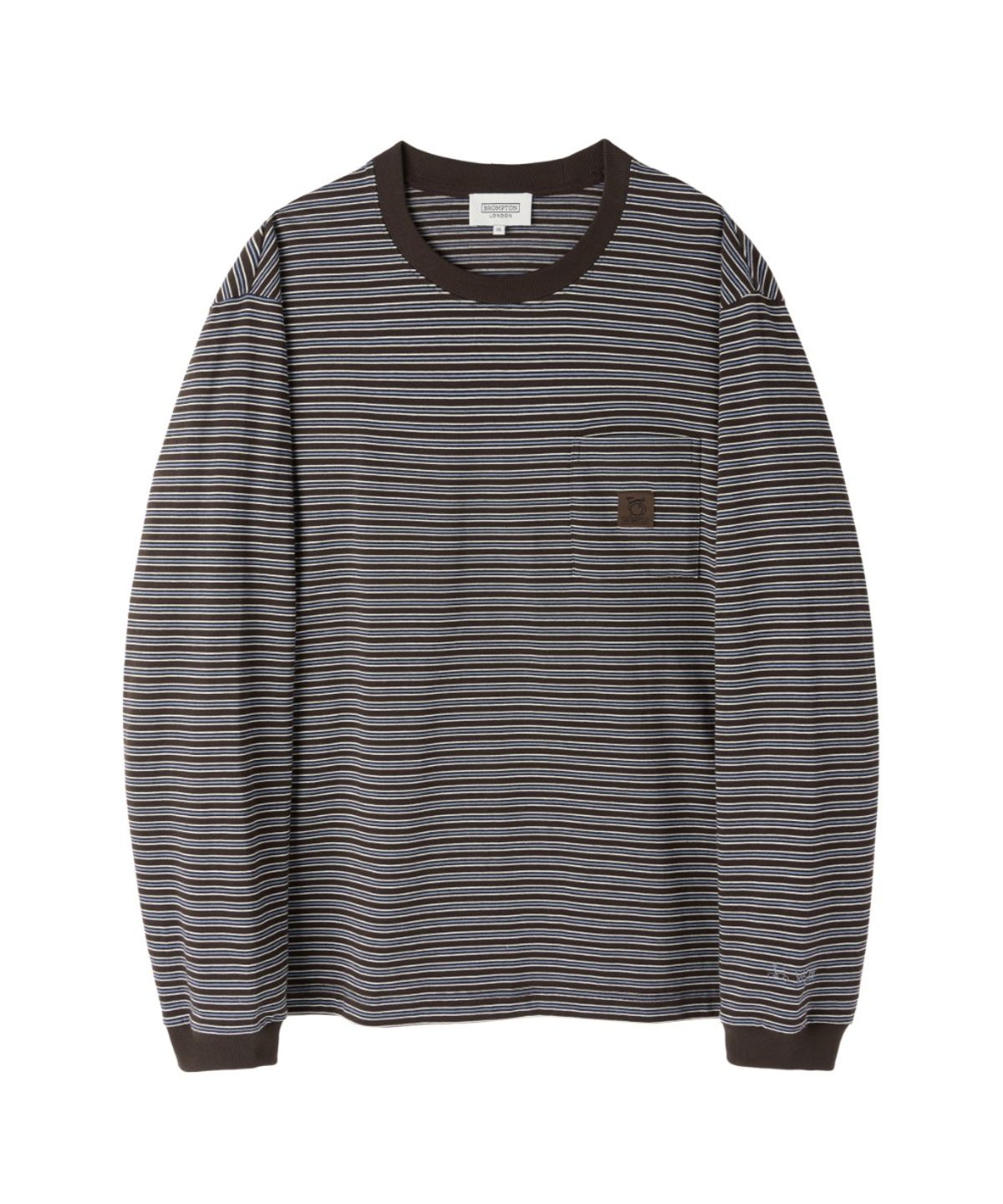 브롬톤 런던(BROMPTON LONDON) STRIPE T-SHIRT - BROWN (P263UTS101)
