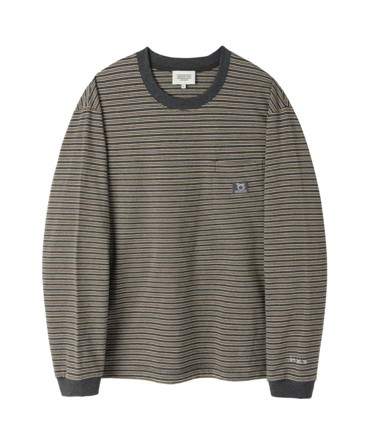 브롬톤 런던(BROMPTON LONDON) STRIPE T-SHIRT - CHARCOAL (P263UTS101)