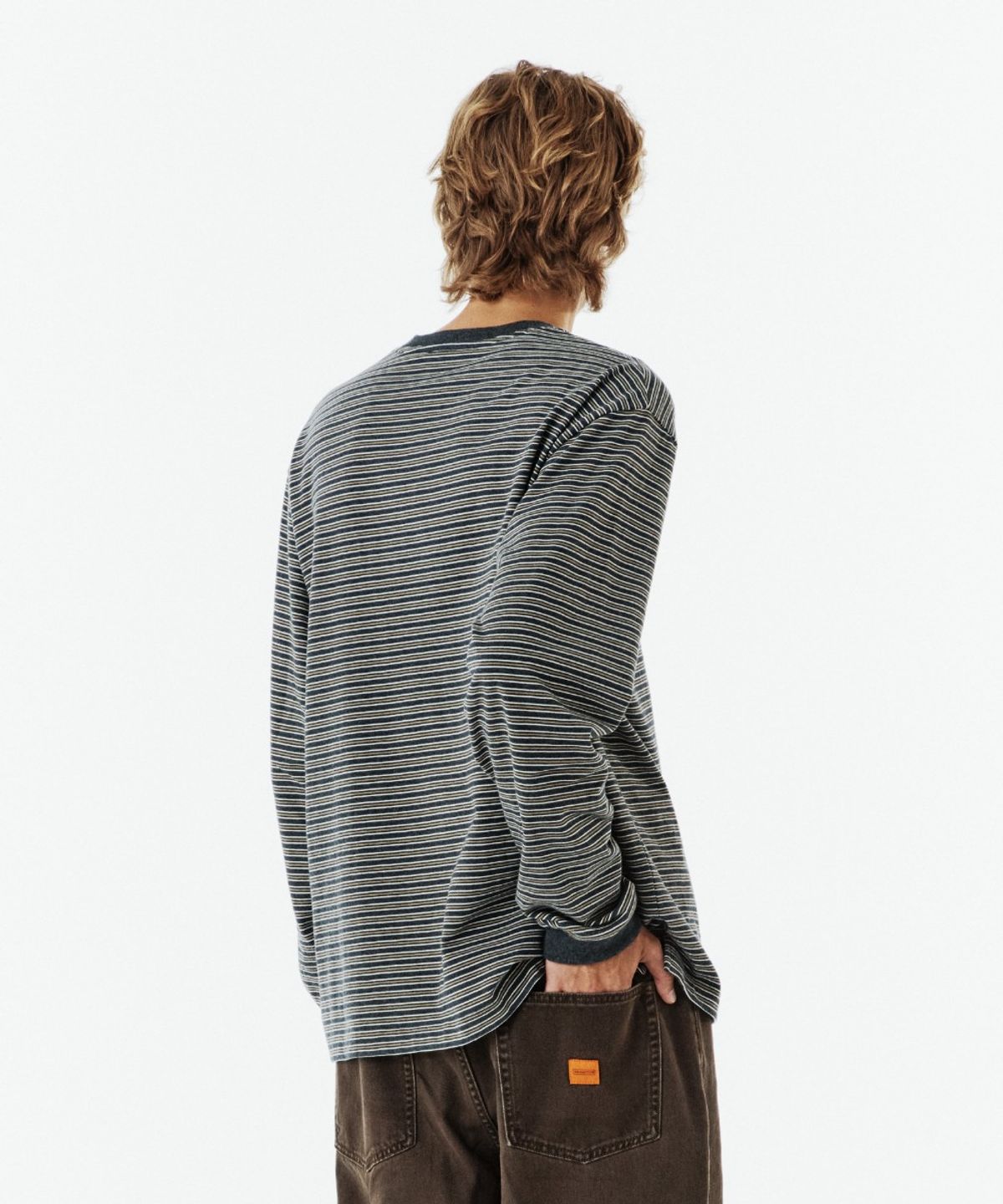 브롬톤 런던(BROMPTON LONDON) STRIPE T-SHIRT - CHARCOAL (P263UTS101)
