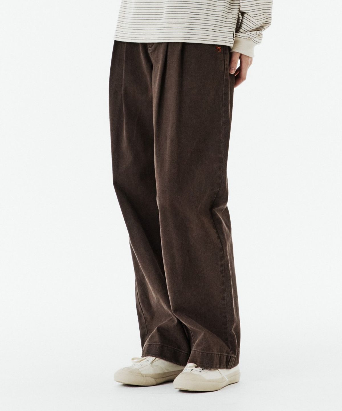 브롬톤 런던(BROMPTON LONDON) W TWO TUCK DENIM TROUSERS - BROWN (P263WDP461)