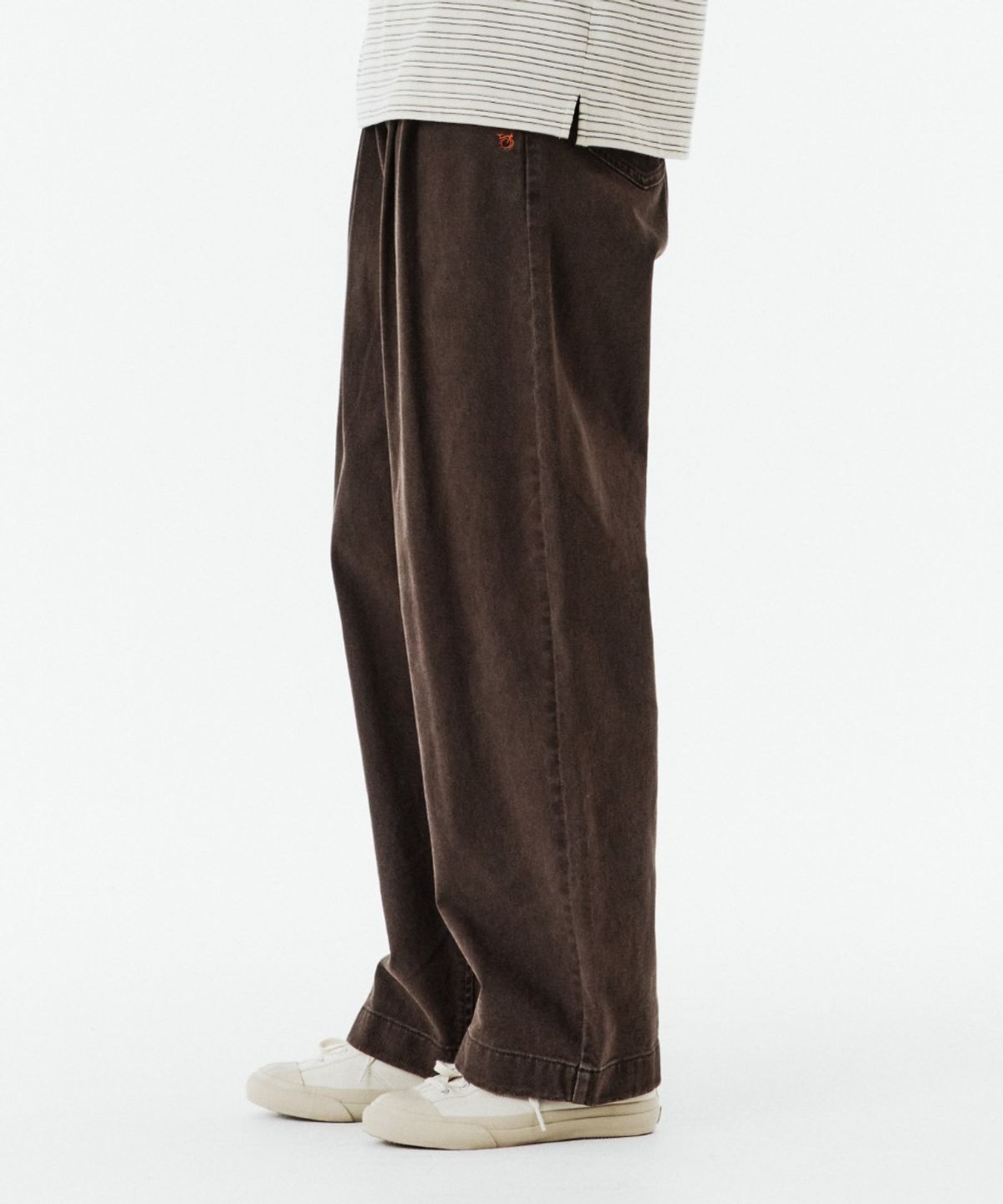 브롬톤 런던(BROMPTON LONDON) W TWO TUCK DENIM TROUSERS - BROWN (P263WDP461)