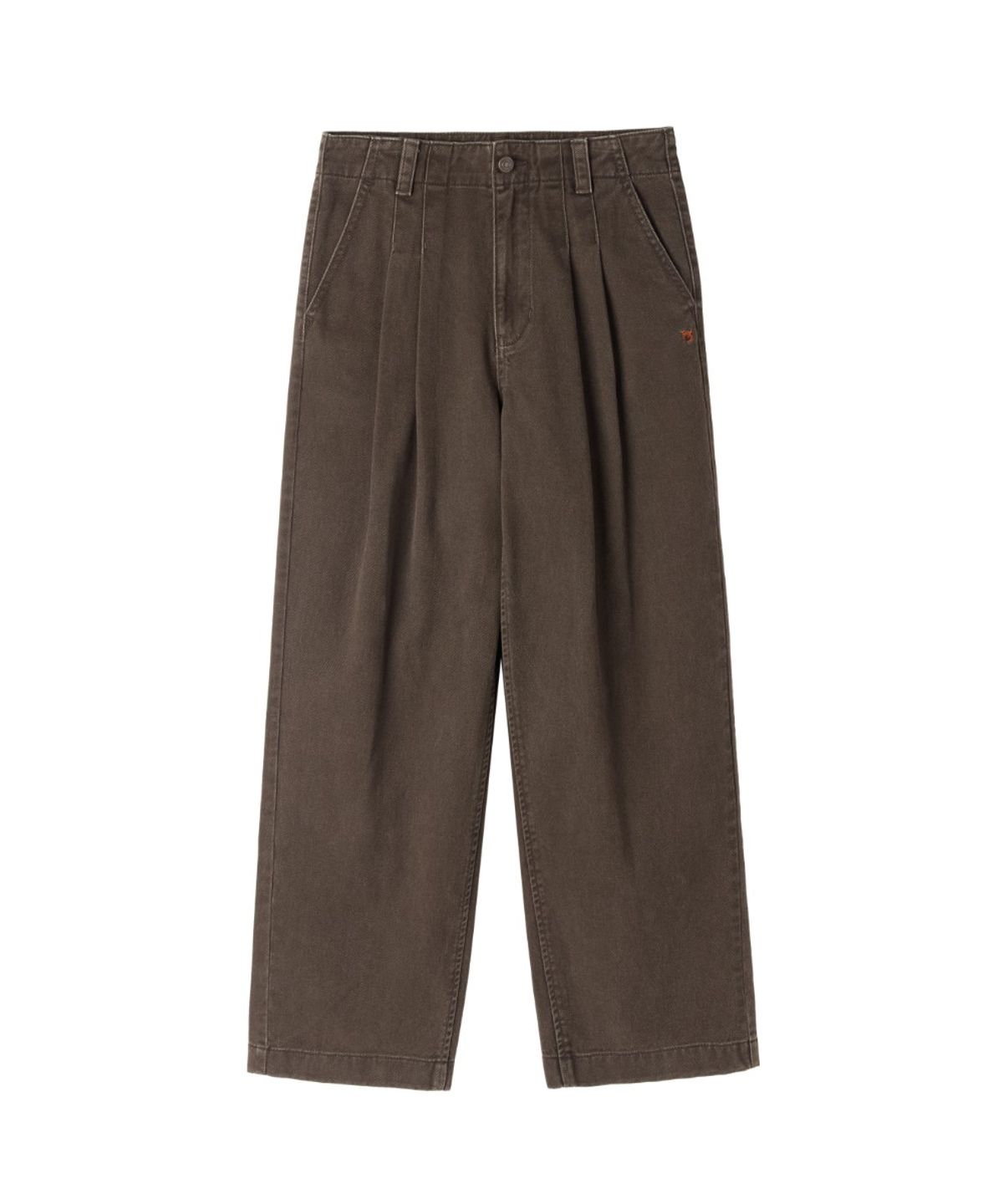 브롬톤 런던(BROMPTON LONDON) W TWO TUCK DENIM TROUSERS - BROWN (P263WDP461)