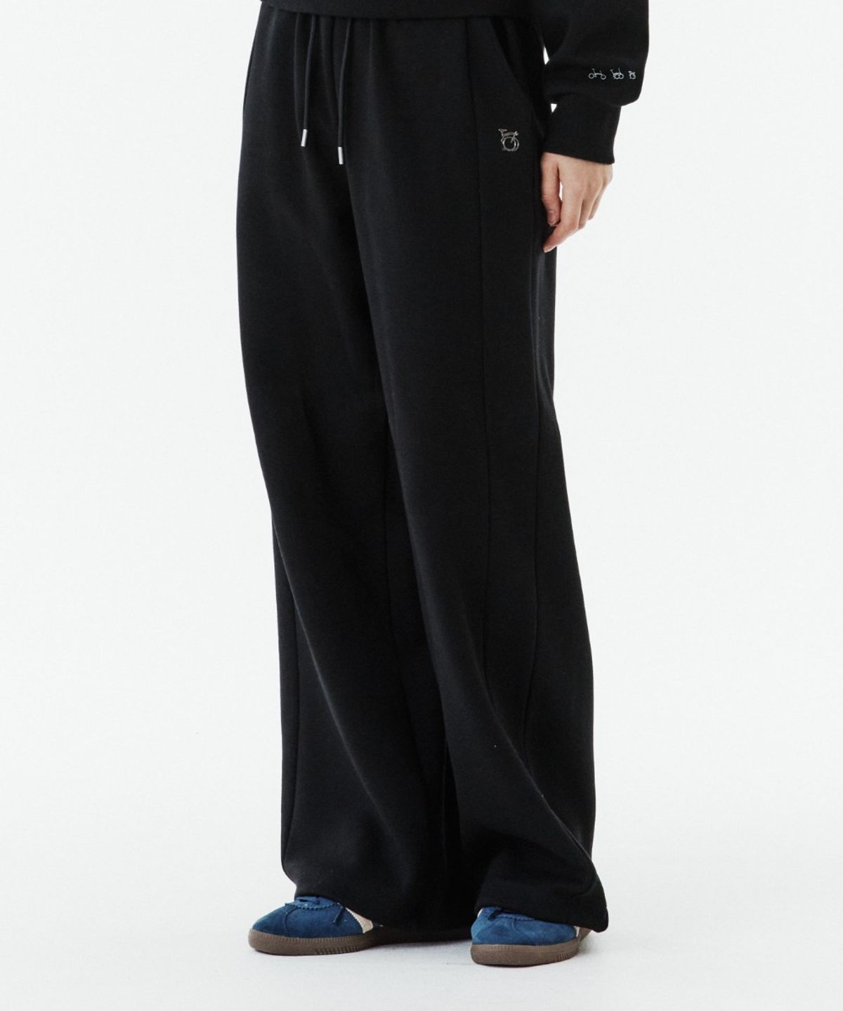 브롬톤 런던(BROMPTON LONDON) W WIDE SWEAT TROUSERS - BLACK (P263WPT161)