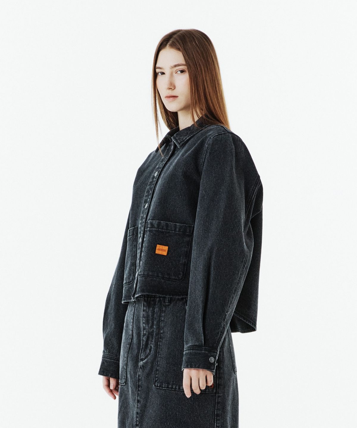 브롬톤 런던(BROMPTON LONDON) W DENIM SHIRTKET - BLACK (P263WSH460)