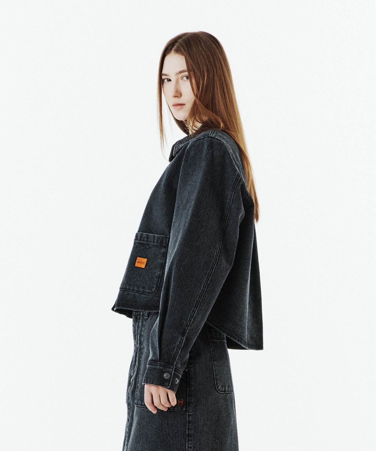 브롬톤 런던(BROMPTON LONDON) W DENIM SHIRTKET - BLACK (P263WSH460)