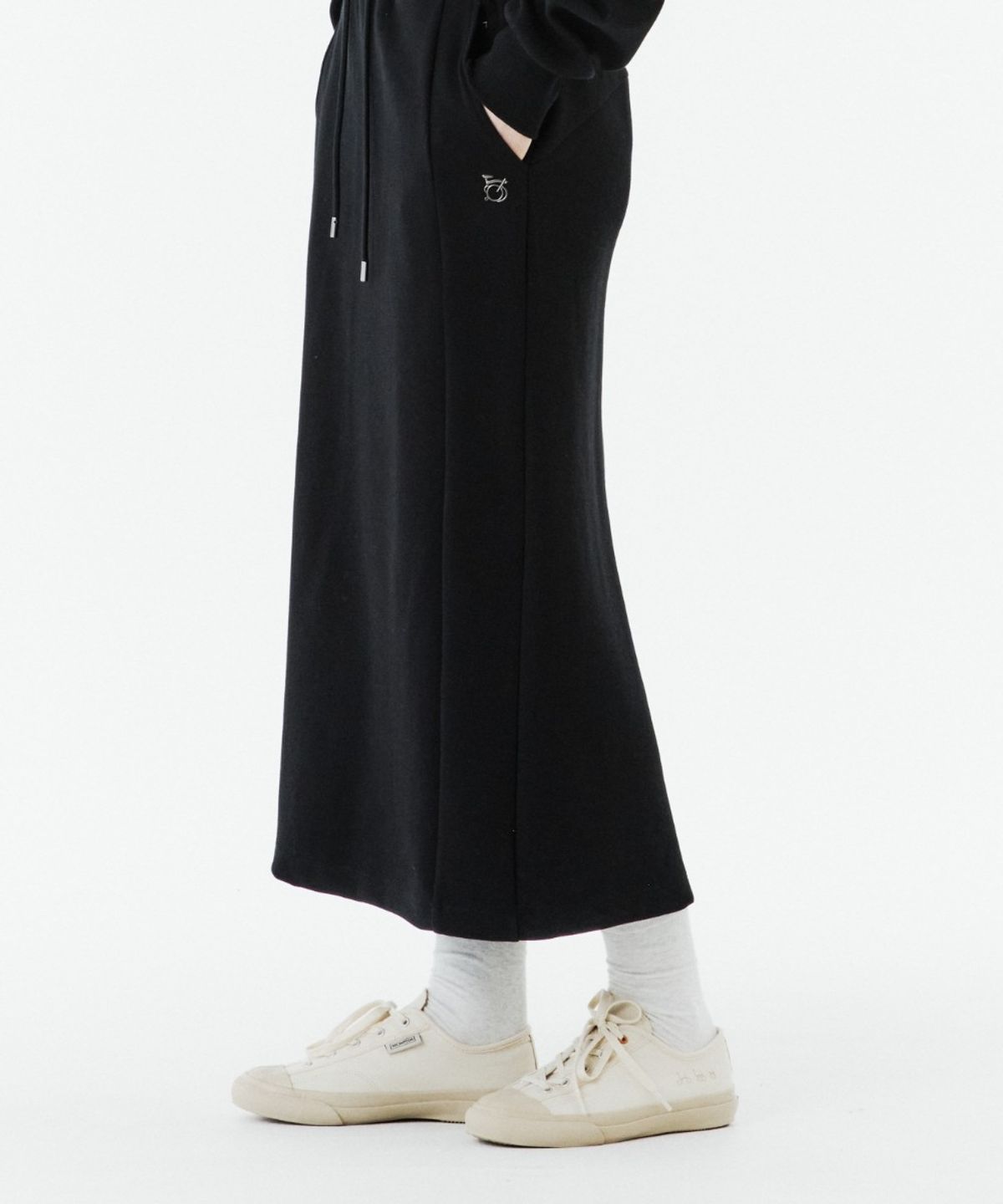 브롬톤 런던(BROMPTON LONDON) W SWEAT SKIRT - BLACK (P263WSK161)