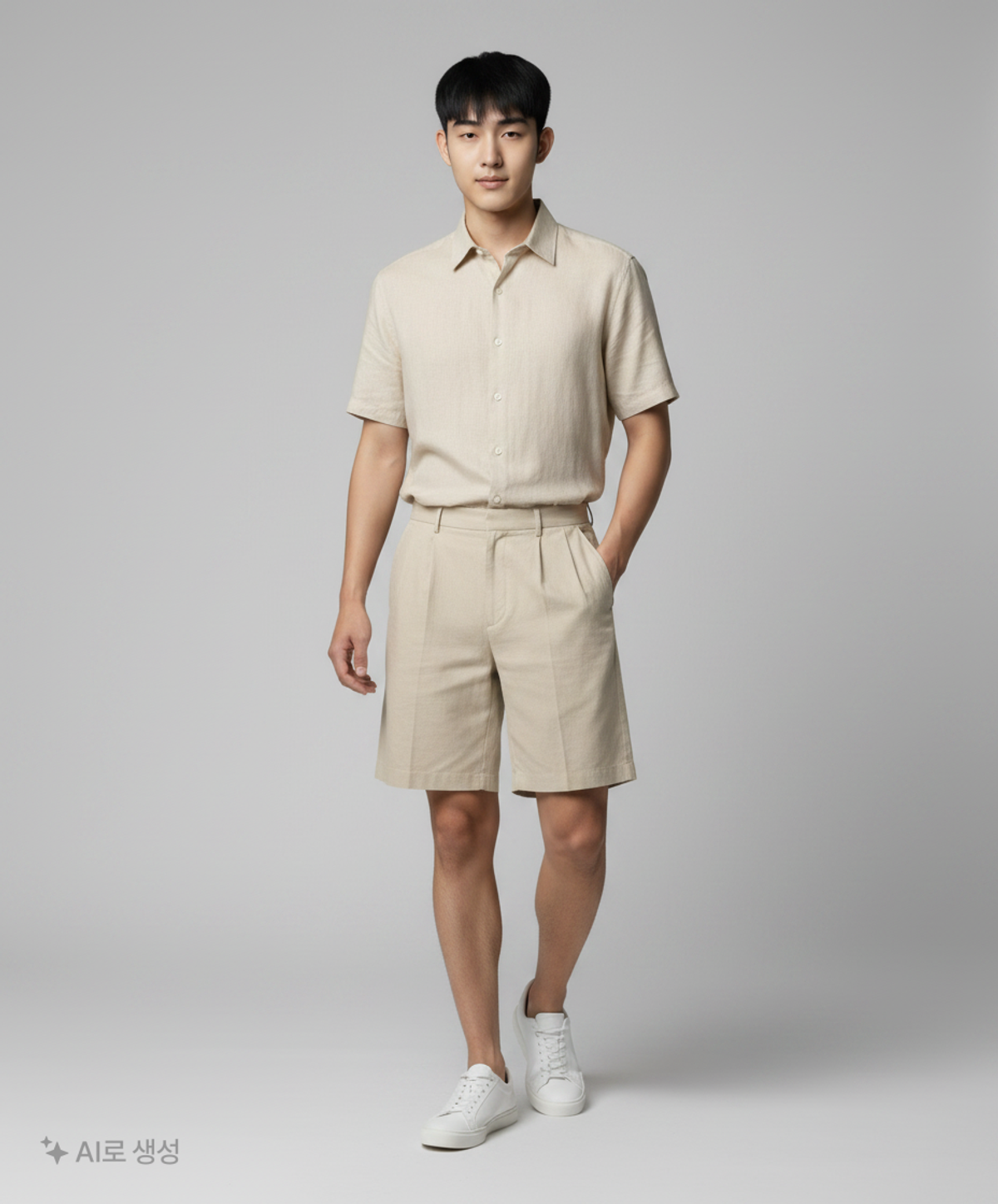 엠엠지엘(MMGL) 린넨 하프 팬츠 (베이지) 4