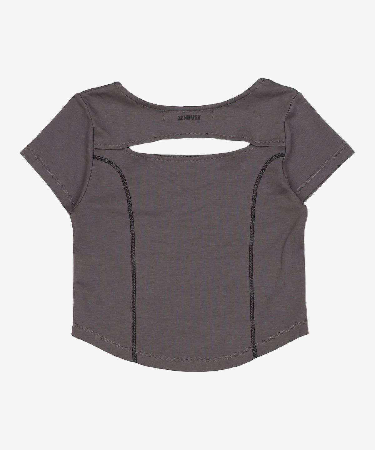 젠더스트(ZENDUST) Mabelle Back Hole T-Shirt CHARCOAL S