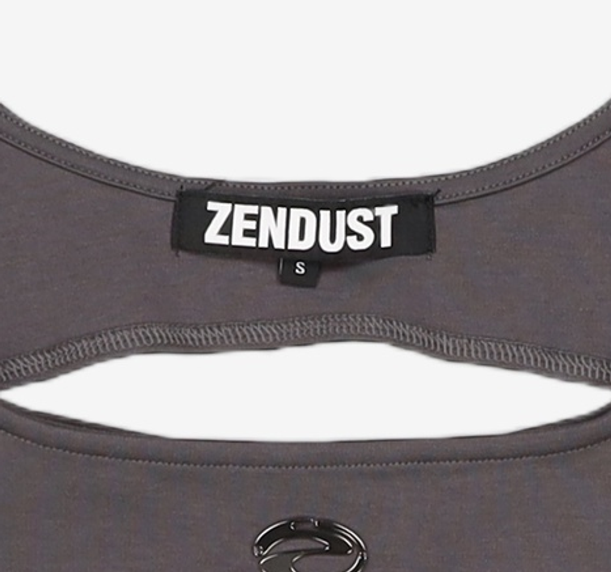 젠더스트(ZENDUST) Mabelle Back Hole T-Shirt CHARCOAL S