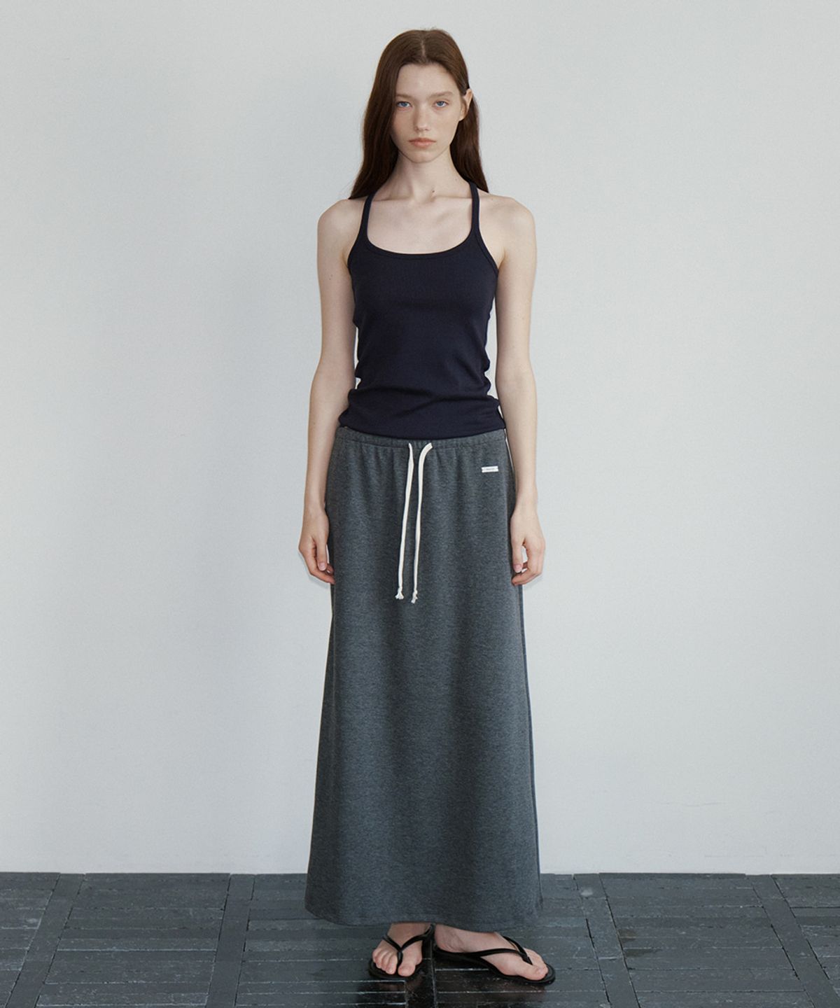프리버07(FRIVER07) String easy long skirt [FRFA05SK04]_Charcoal