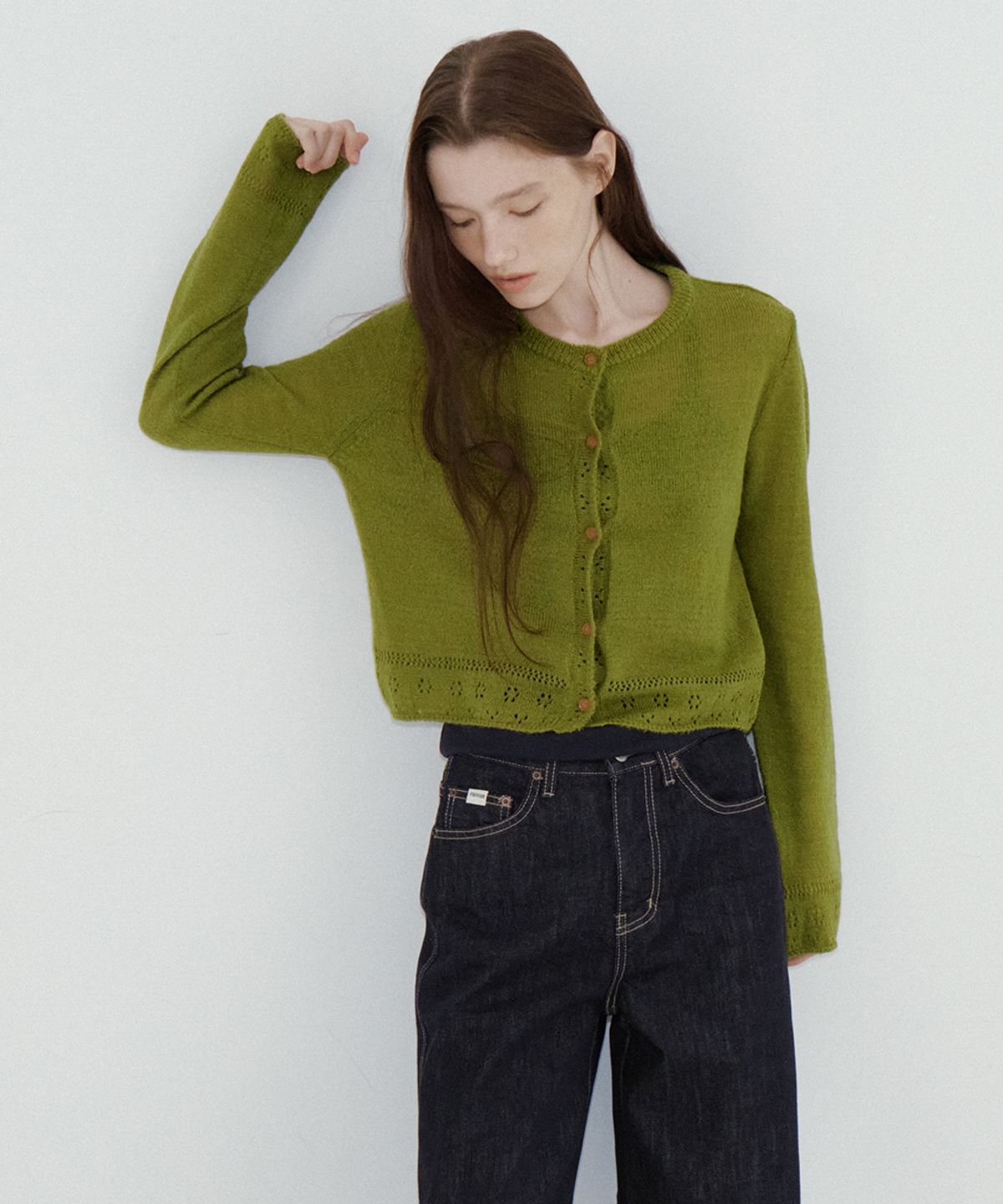 프리버07(FRIVER07) Mohair wool blend cardigan [FRFA05CD02]_Olive