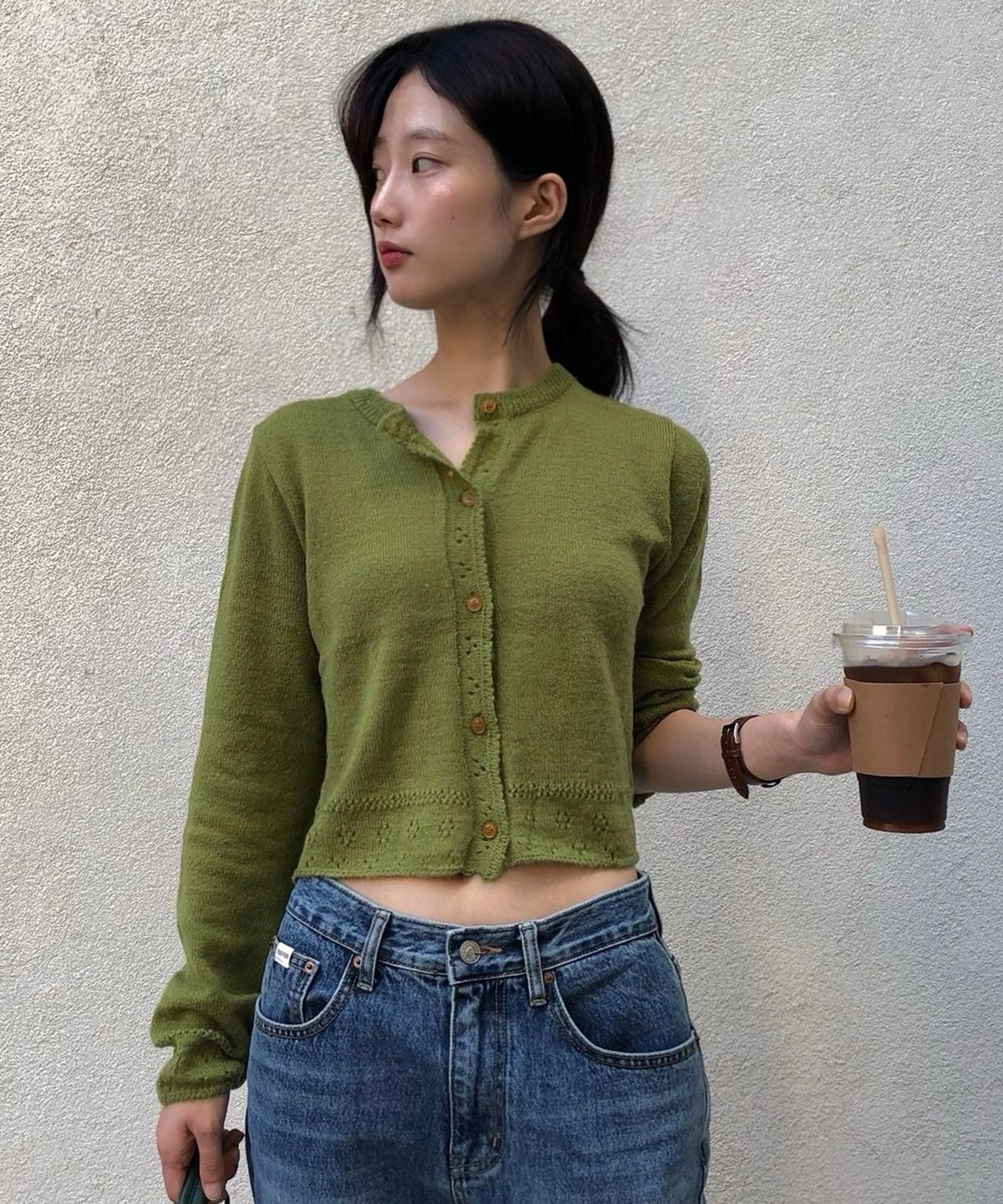 프리버07(FRIVER07) Mohair wool blend cardigan [FRFA05CD02]_Olive