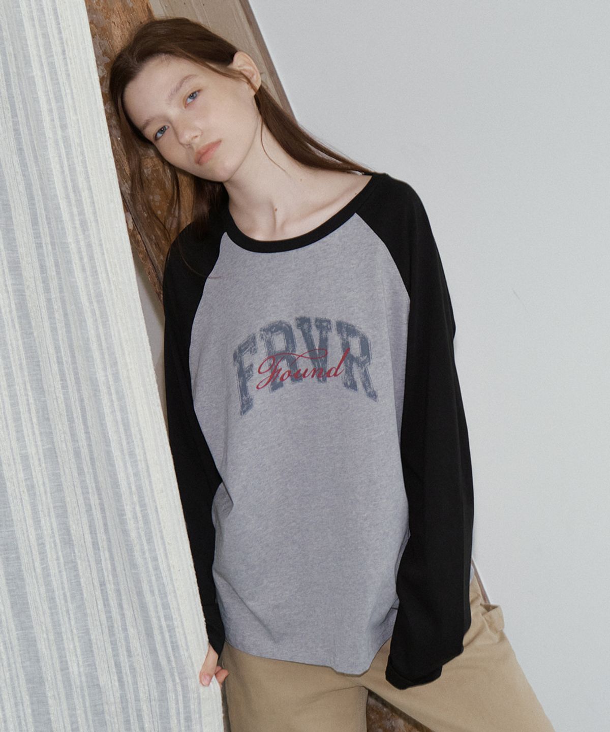 프리버07(FRIVER07) Friver graphic raglan t-shirt [FRFA05LT05]_Gray