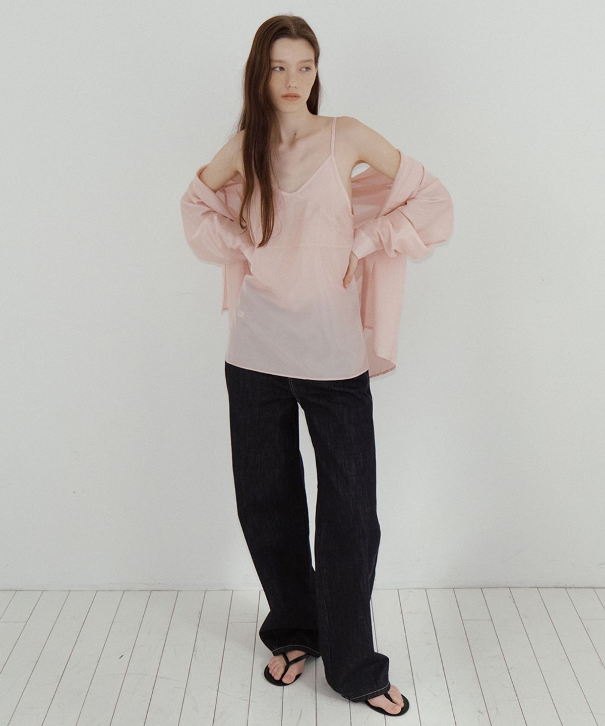 프리버07(FRIVER07) Sheer bustier blouse set [FRFA01BL02]_Pink