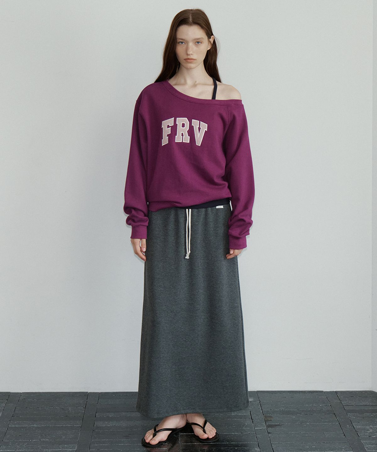 프리버07(FRIVER07) FRV off shoulder sweatshirt [FRFA05LT07]_Purple