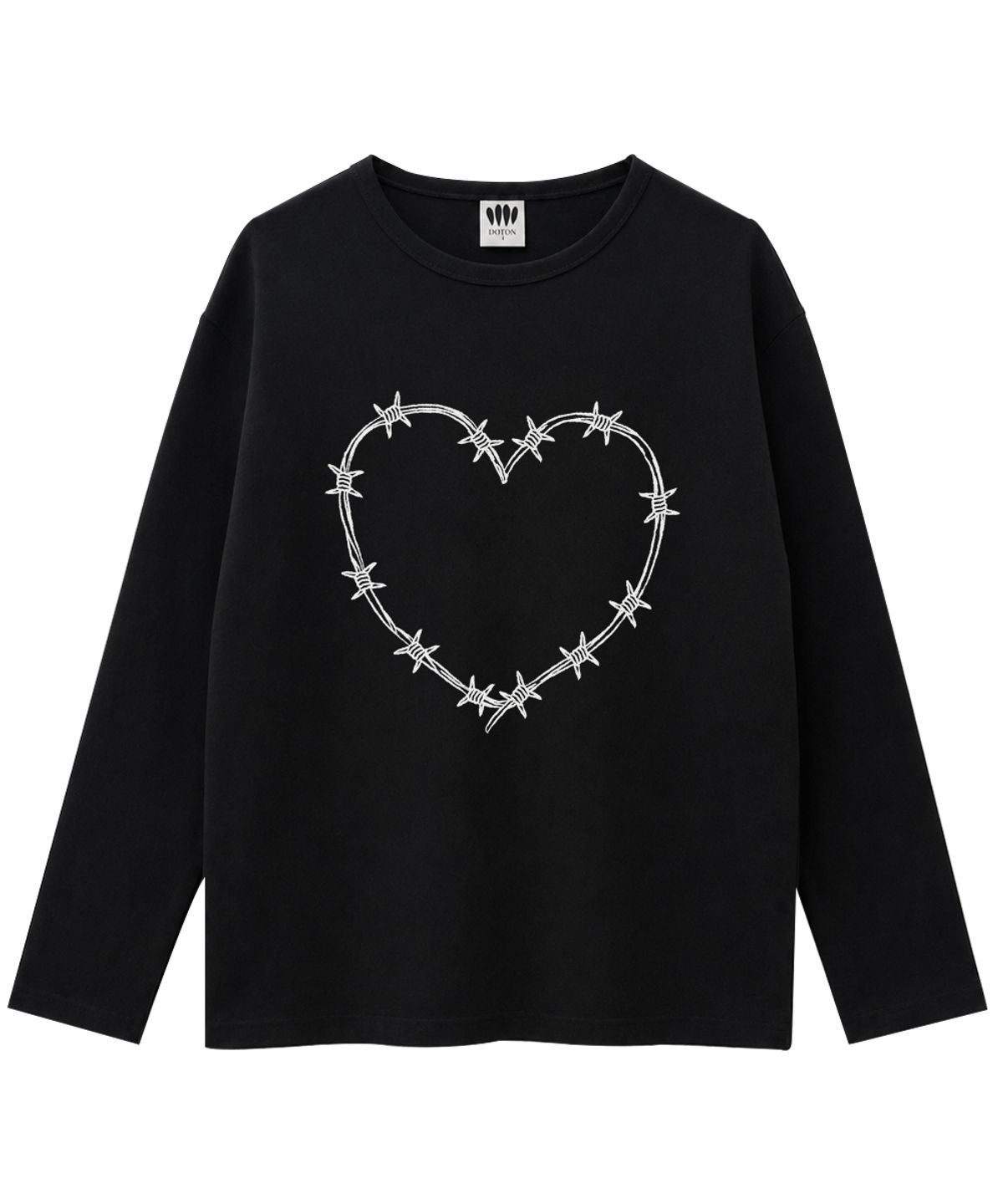 도톤(DOTON) THORNED HEART LONG SLEEVE (White)