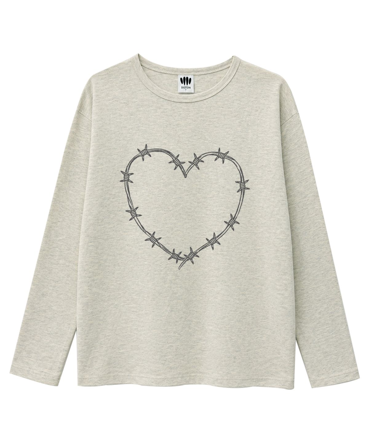 도톤(DOTON) THORNED HEART LONG SLEEVE (Grey)
