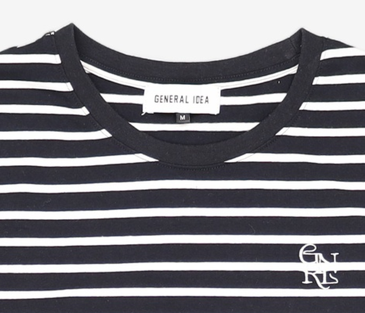 제너럴 아이디어(GENERAL IDEA) GNRL 스트라이프 반팔 티셔츠 [BLACK] / WBD2L01536 M