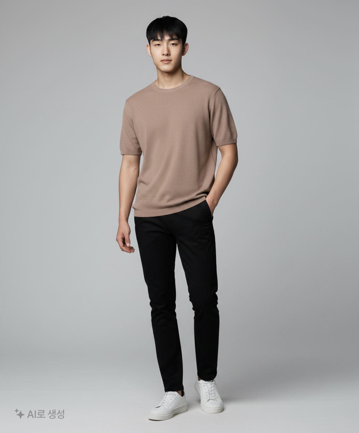 가먼트레이블(GARMENT LABLE) Shory Sleeve Waffle Knit - Brown M
