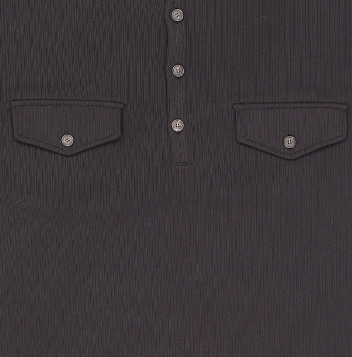 노이어(NOIRER) 리브드 헨리넥 하프 티셔츠 (블랙) 2XL